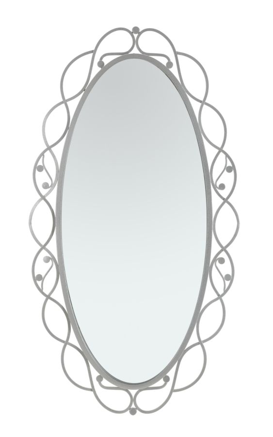 Espejo ovalado plateado