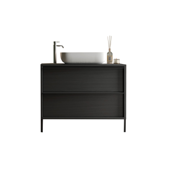 Mueble de baño de 2 cajones con lavabo STEEL