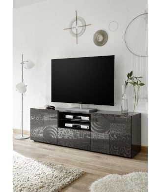 MIRO Mueble TV 2 Puertas / 1 Cajón 181x57x43 cm color negro