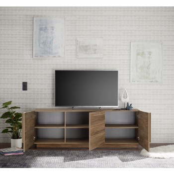 Mueble bajo TV JUPITER 3 puertas 182x44x63 cm en color nogal