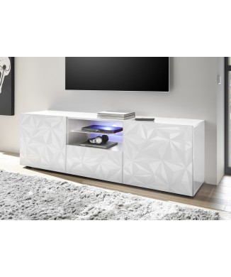 Mueble TV con 2 puertas y 1 cajón PRISMA blanco