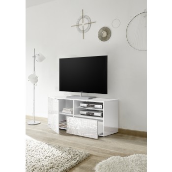 MIRO Mueble TV Pequeño 1 Puerta y 1 Cajón 121x42x57 cm blanco