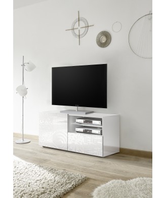 MIRO Mueble TV Pequeño 1 Puerta y 1 Cajón 121x42x57 cm blanco