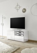 MIRO Mueble TV Pequeño con 1 Puerta y 1 Cajón en blanco