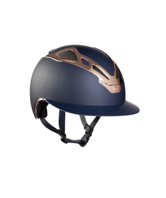 CASCO APEX CHROME LADY AZUL MATE/ORO ROSA