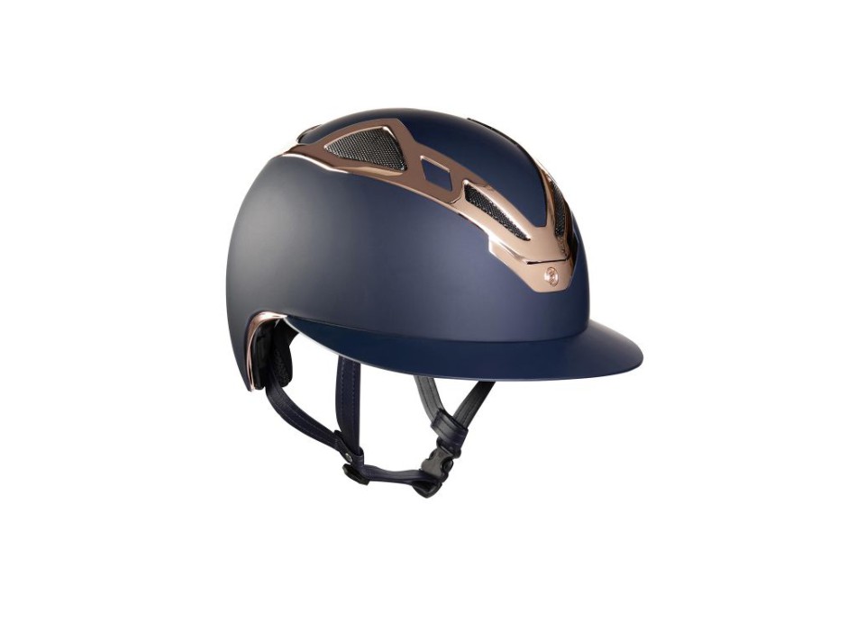 CASCO APEX CHROME LADY AZUL MATE/ORO ROSA