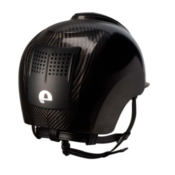 CASCO E-LIGHT CARBONO NEGRO BRILLANTE CON VISERA NEGRO MATE Y 2 INSERCIONES NEGRO MATE