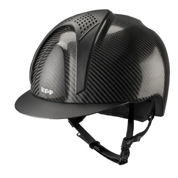 CASCO E-LIGHT CARBONO NEGRO BRILLANTE CON VISERA NEGRO MATE Y 2 INSERCIONES NEGRO MATE