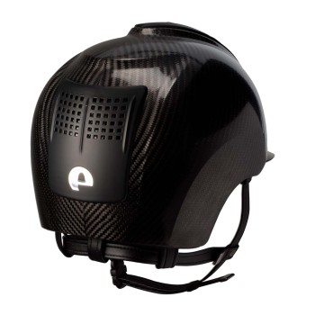 CASCO E-LIGHT CARBONO NEGRO BRILLANTE CON VISERA NEGRO MATE Y 3 INSERCIONES NEGRO MATE