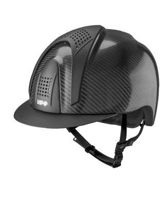 CASCO E-LIGHT CARBONO NEGRO BRILLANTE CON VISERA NEGRO MATE Y 3 INSERCIONES NEGRO MATE