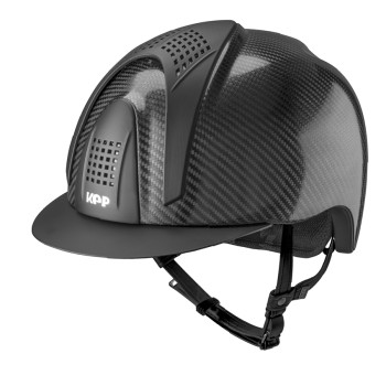 CASCO E-LIGHT CARBONO NEGRO BRILLANTE CON VISERA NEGRO MATE Y 3 INSERCIONES NEGRO MATE