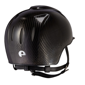 PROMO CASCO E-LIGHT DE CARBONO NEGRO BRILLANTE CON VISERA NEGRO MATE Y REJILLA DE ACERO INOXIDABLE