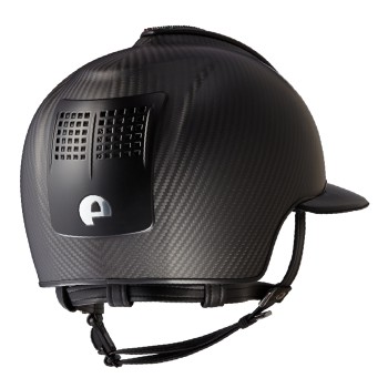 CASCO E-LIGHT CARBONO NEGRO MATE CON BANDERA SWAROVSKI ITALIA