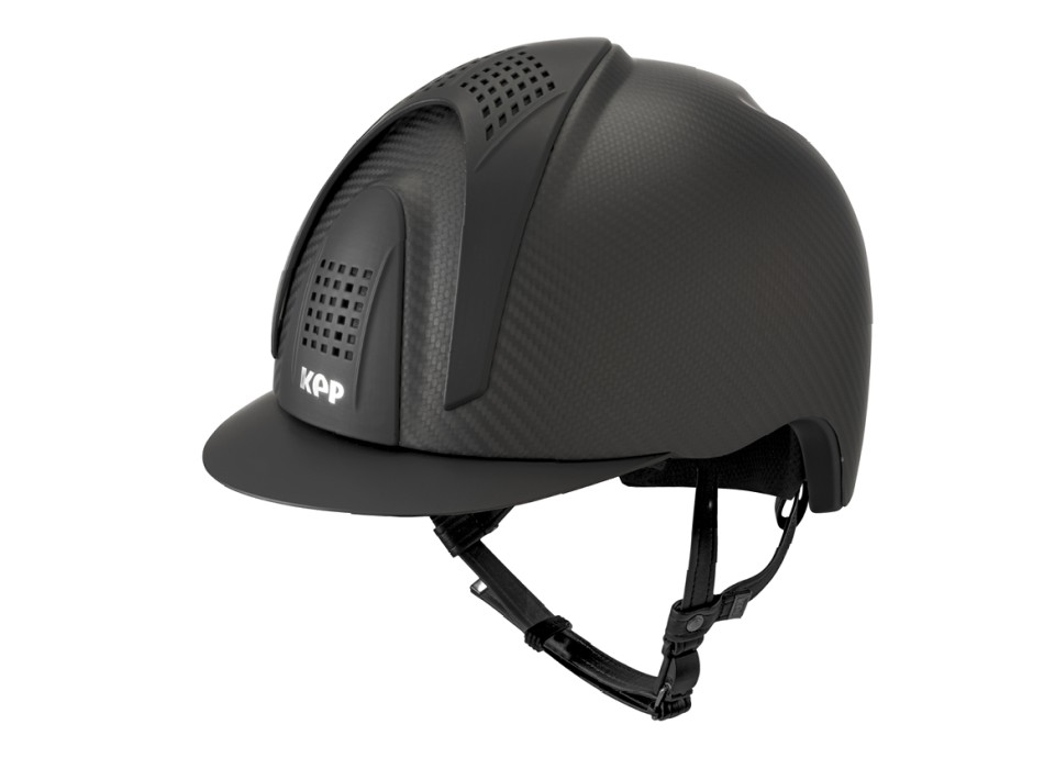 CASCO E-LIGHT CARBONO NEGRO MATE CON VISERA NEGRO MATE Y 3 INSERCIONES NEGRO MATE