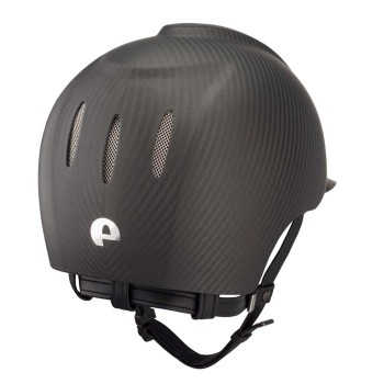 CASCO E-LIGHT CARBONO NEGRO MATE CON VISERA NEGRO MATE Y REJILLA DE ACERO INOXIDABLE