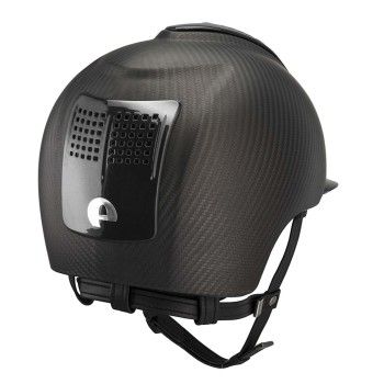 CASCO E-LIGHT CARBON NEGRO MATE CON VISERA NEGRA METALIZADA Y 2 INSERCIONES NEGRAS METALIZADAS