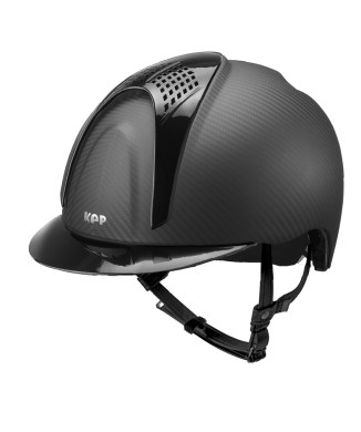 CASCO E-LIGHT CARBON NEGRO MATE CON VISERA NEGRA METALIZADA Y 2 INSERCIONES NEGRAS METALIZADAS