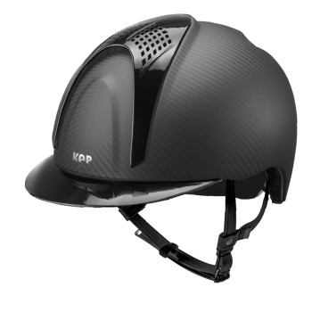 CASCO E-LIGHT CARBON NEGRO MATE CON VISERA NEGRA METALIZADA Y 2 INSERCIONES NEGRAS METALIZADAS