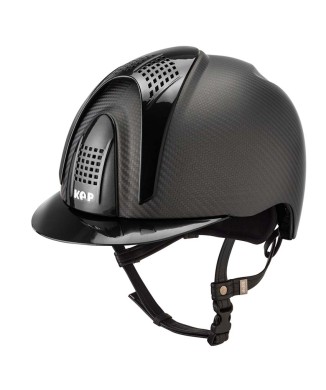 CASCO E-LIGHT CARBON NEGRO MATE CON VISERA NEGRA METALIZADA Y 3 INSERCIONES NEGRAS METALIZADAS