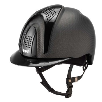 CASCO E-LIGHT CARBON NEGRO MATE CON VISERA NEGRA METALIZADA Y 3 INSERCIONES NEGRAS METALIZADAS