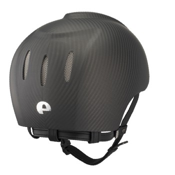 CASCO E-LIGHT CARBONO NEGRO MATE SIN VISERA / PARRILLA DE ACERO INOXIDABLE / CORREA ESTÁNDAR