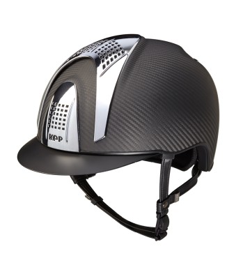 CASCO E-LIGHT CARBONO NEGRO MATE / VISERA NEGRO MATE Y 3 INSERCIONES PLATA