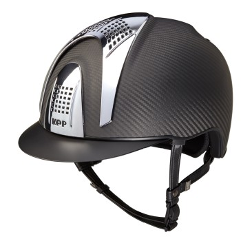 CASCO E-LIGHT CARBONO NEGRO MATE / VISERA NEGRO MATE Y 3 INSERCIONES PLATA