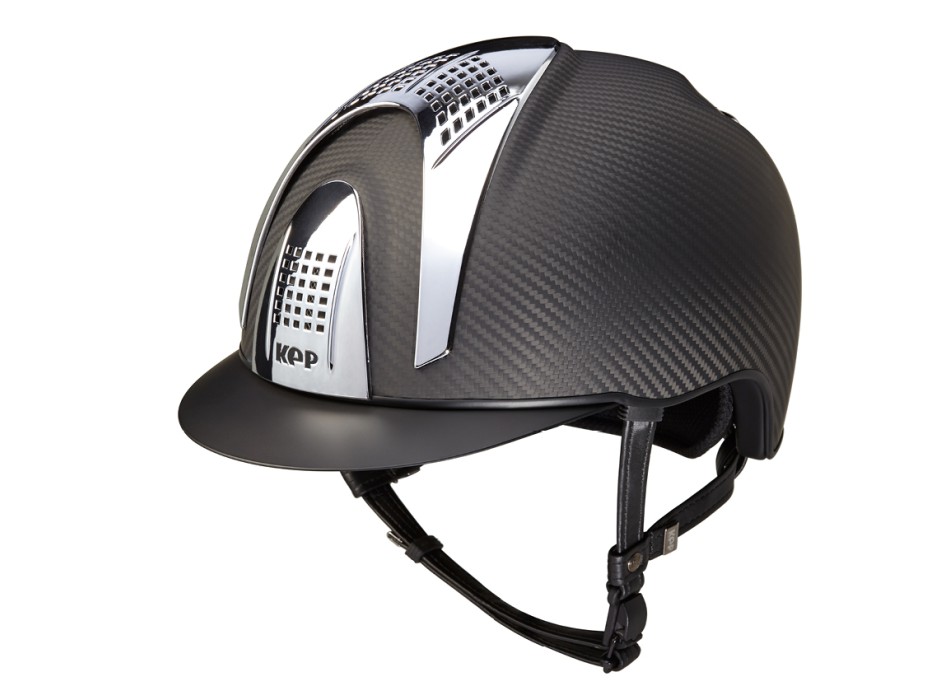 CASCO E-LIGHT CARBONO NEGRO MATE / VISERA NEGRO MATE Y 3 INSERCIONES PLATA