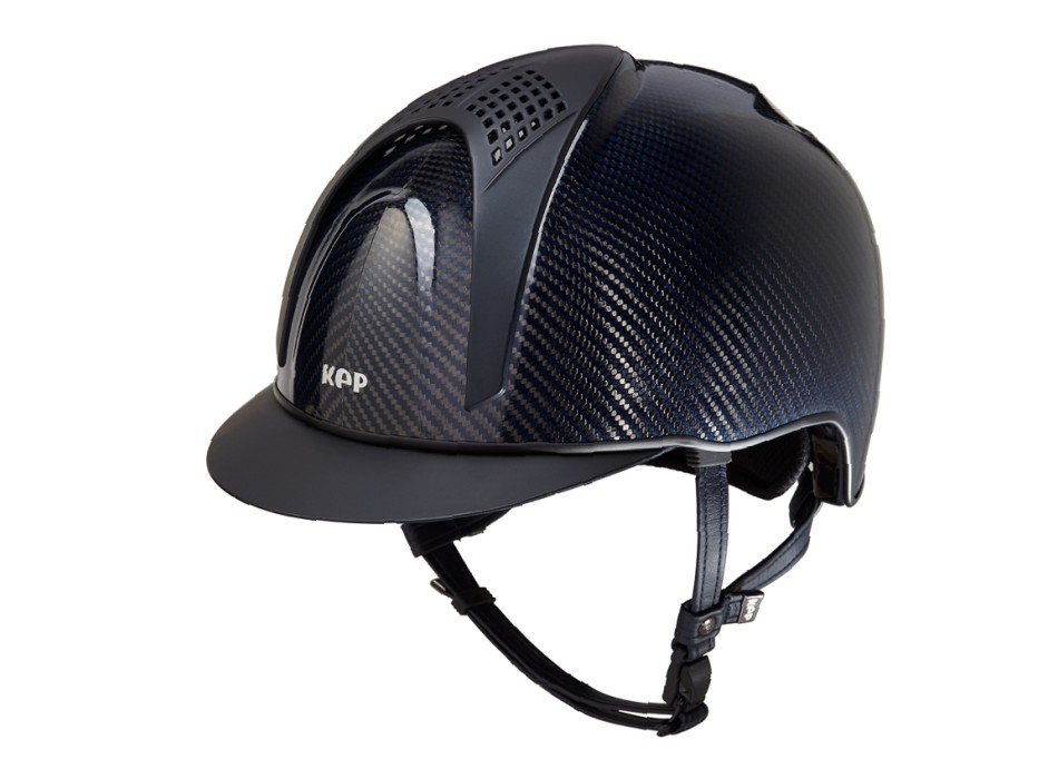 CASCO E-LIGHT SHINE AZUL CARBONO / 2 INSERCIONES AZUL MATE