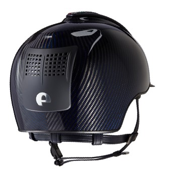 CASCO E-LIGHT SHINE CARBONO AZUL CON BANDERA SWAROVSKI ITALIA