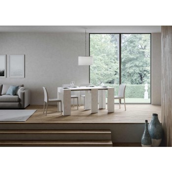 Allin Consola - Consola extensible 78x47/299 cm Allin Blanco Espatulado