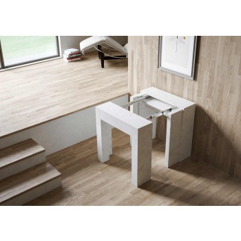 Allin Consola - Consola extensible 78x47/299 cm Allin Blanco Espatulado