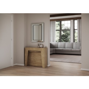 Anea Consola - Consola extensible 90x25/211 cm Anea Fresno Blanco