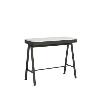 Consola Evolution Bench Estructura Antracita - Consola extensible 90x40/196 cm Small Evolution Bench Estructura Antracita Roble Natural