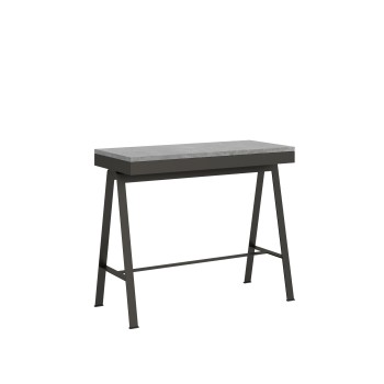 Consola Evolution Bench Estructura Antracita - Consola extensible 90x40/196 cm Small Evolution Bench Estructura Antracita Roble Natural