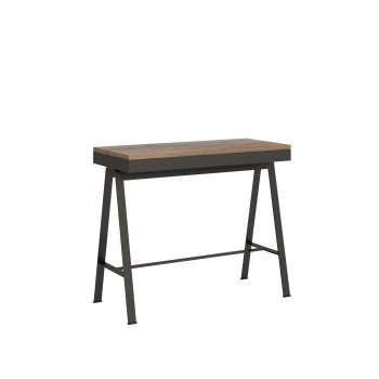 Consola Evolution Bench Estructura Antracita - Consola extensible 90x40/196 cm Small Evolution Bench Estructura Antracita Roble Natural