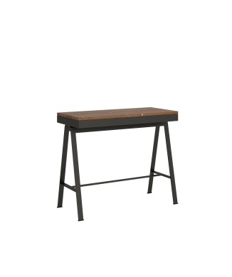 Consola Evolution Bench Estructura Antracita - Consola extensible 90x40/290 cm Evolution Bench Estructura Abeto Teñido Antracita