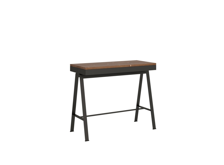 Consola Evolution Bench Estructura Antracita - Consola extensible 90x40/290 cm Evolution Bench Estructura Abeto Teñido Antracita