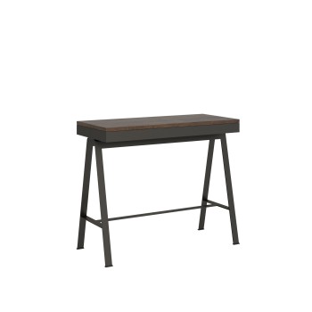 Consola Evolution Bench Estructura Antracita - Consola extensible 90x40/300 cm Evolution Bench Estructura Roble Natural Antracita