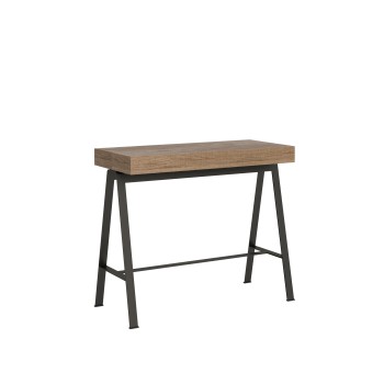 Banco Consola Estructura Antracita - Consola extensible 90x40/196 cm Small Premium Bench Estructura Roble Natural Antracita