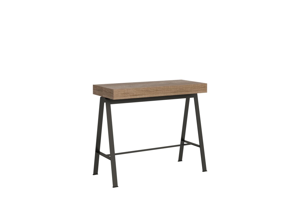 Banco Consola Estructura Antracita - Consola extensible 90x40/196 cm Small Premium Bench Estructura Roble Natural Antracita