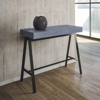 Consola Banco Estructura Antracita - Consola extensible 90x40/300 cm Premium Bench Nature Roble Estructura Antracita