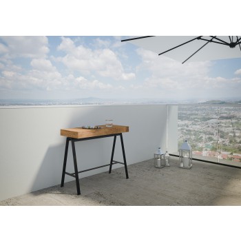 Consola Banco Estructura Antracita - Consola extensible 90x40/300 cm Premium Bench Nature Roble Estructura Antracita