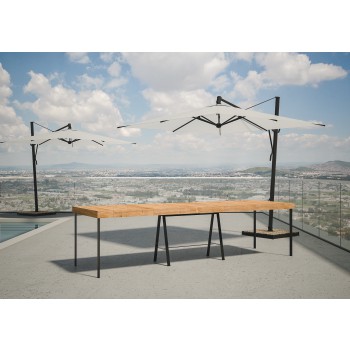 Consola Banco Estructura Antracita - Consola extensible 90x40/300 cm Premium Bench Nature Roble Estructura Antracita