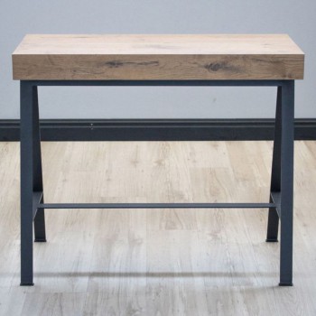 Consola Banco Estructura Antracita - Consola extensible 90x40/300 cm Premium Bench Nature Roble Estructura Antracita