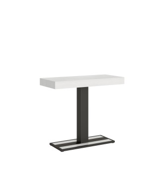 Consola Capital Estructura Antracita - Consola extensible 90x40/196 cm Capital Small Estructura Antracita Fresno Blanco