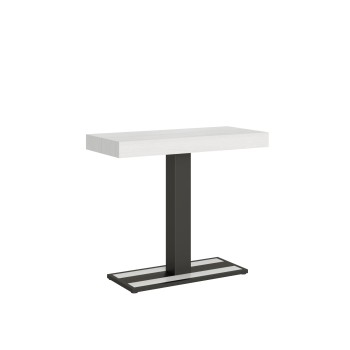 Consola Capital Estructura Antracita - Consola extensible 90x40/196 cm Capital Small Estructura Antracita Fresno Blanco