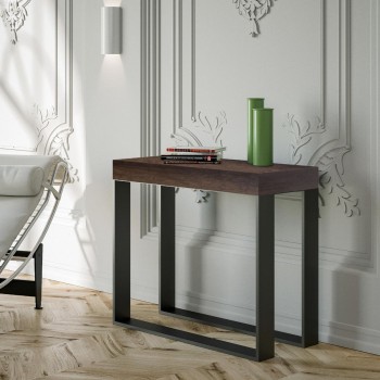 Elettra Consola Estructura Antracita - Consola extensible 90x40/196 cm Elettra Small White Ash Estructura Antracita