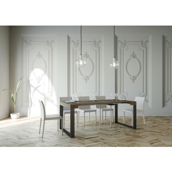 Elettra Consola Estructura Antracita - Consola extensible 90x40/196 cm Elettra Small White Ash Estructura Antracita