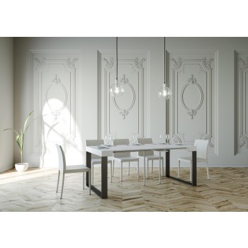 Elettra Consola Estructura Antracita - Consola extensible 90x40/196 cm Elettra Small White Ash Estructura Antracita